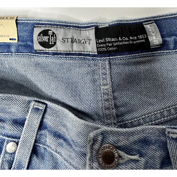 Levi’s silvertab relaxed straight leg Jeans mens 32 X 32 Light Wash Distressed - Picture 5 of 5